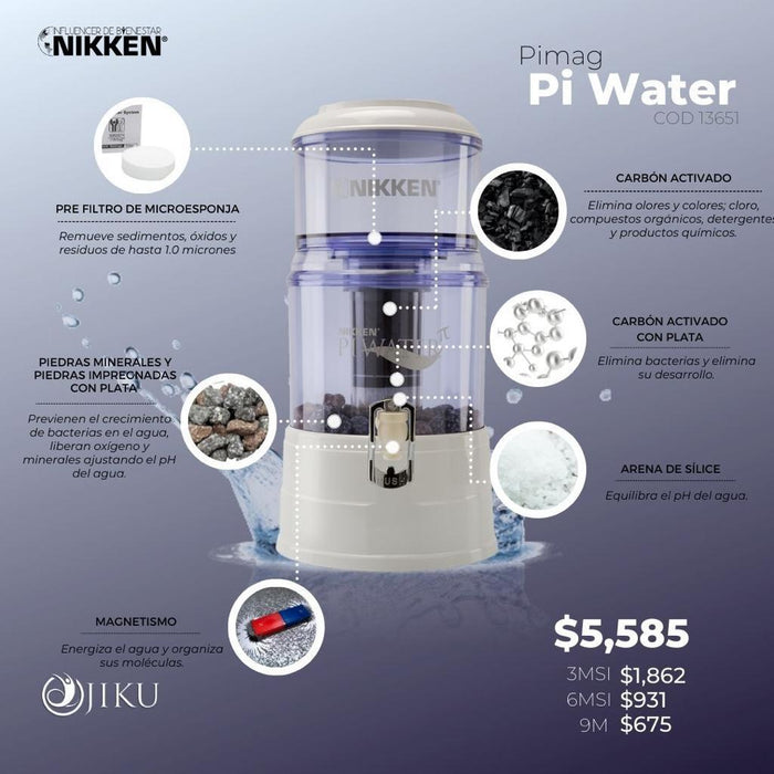FILTRO Original Nikken PI Water Gris  Sistema de Purificación de Agua—  AAceites Esenciales